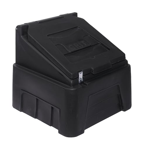 200L Black Grit Bin Rock Salt Durable Containers Ultra Heavy Duty (200L)