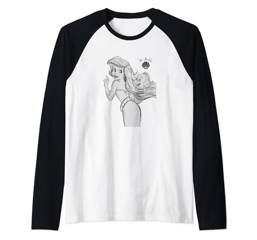 T-shirt Ariel Disney type baseball raglan imprimé princesse de la mer