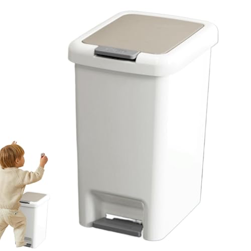 Papeleras para cocina – Basura de basura ecológica | Cubo de basura con tapa, Cubo de basura con pedal y protección contra olores, Papeleras de cierre suave, Suministros para el Pero