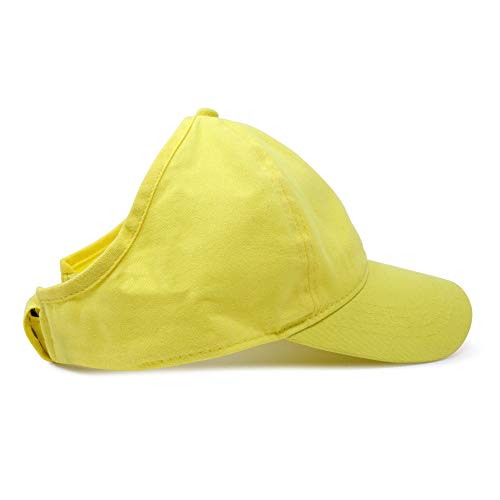 Dalix Ladies Ponytail Cap Womens Half Visor With Adjustable Elastic Band (Yellow) #TOP2