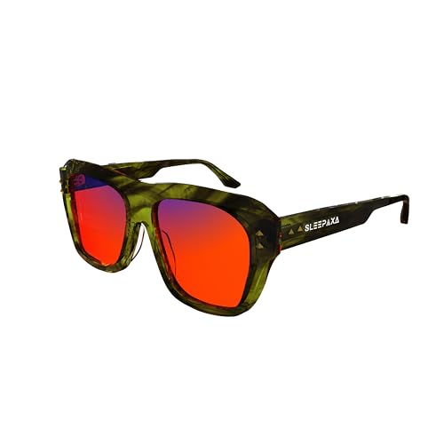 Image of Amber Tinted Circadian Glasses, Celestial Camel Tone German-Style Rectangle Acetate Frame, 100% Blue Light Blocking, Backed by Patent-Pending Multi-Layered Circadian Technology, UV400, Unisex