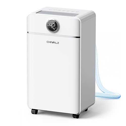 CHIVALZ Deumidificatore elettrico 12 l/24 ore per ambienti di dimensioni 120 m³...