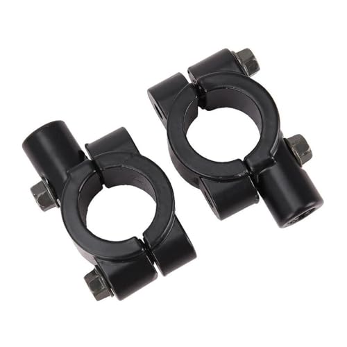 Abrazadera elevadora de manillar en aluminio negro con rosca de 8mm para retrovisor de 22mm 4