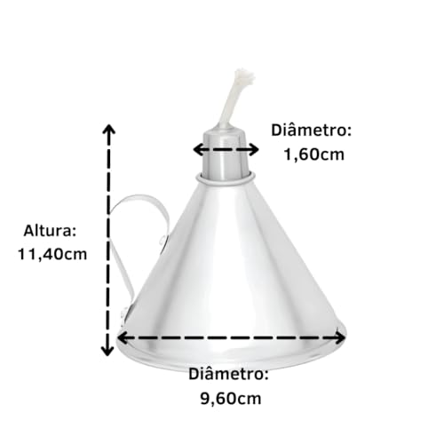 LAMPARINA DE ALUMINIO - CANDEEIRO DE ALUMINIO - CAPACIDADE 0,20 L
