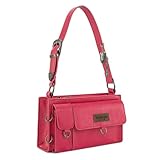 Wrangler Small Shoulder Bag Y2K Purse Cute Western Purses for Women Mini Handbags with Detachable Charms, Hot Pink WG300-523-2HPK