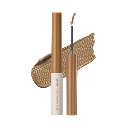 Image of PERIPERA Speedy Skinny Brow Mascara (04 ASH BROWN), Tinted Eyebrow Mascara with Slim Precision Brush, Clump-Free Natural Brows, K Beauty, Korean Makeup