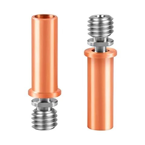 UniTak3D I3 Mega S Bi-Metal Heatbreak All Metal Smooth TC4 Titanium Alloy Copper Plated Throat Nozzle Compatible with Anycubic I3 Mega S, Chiron, Vyper 3D Printers(Pack of 2Pcs) Cover