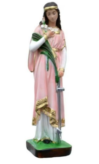 Generico ArteSacraCaravaggio Statua di Santa Filomena cm 30 (11,81 inches) in resina piena decorata a mano di produzione artigianale italiana