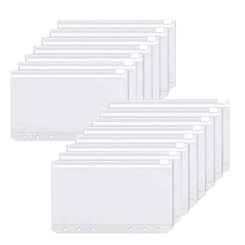 Binder Pockets, Fome 15Pcs A6 6-Hole Zipper Binder Pockets Waterproof Pvc Cash Budget Envelopes Loose Leaf Bag For 6 Ring Refillable Binder Notebook Planner #TOP4