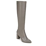 Franco Sarto Womens Katherine Knee High Heeled Boots Graphite Grey Stretch 6.5 M
