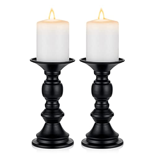 NUPTIO-2-Pcs-Candle-Holders-for-Pillar-Candles-Black-Candle-Holder-for-50mm-Candles-Christmas-Halloween-Mantlepiece-Decorations-Ideal-for-Weddings-Special-Events-Party-Living-Room NUPTIO 2 Pcs Candle Holders for Pillar Candles Black Candle Holder for 50mm Candles Christmas Halloween Mantlepiece Decorations Ideal for Weddings Special Events Party Living Room