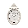 Abdurey Small French Retro Decorative Wall Clock Ivory White Vintage Oval StyleSilent Battery Operated Boho Decor Wall Clocks for FarmhouseKitchenBedroomBathroom104 H x 67 W