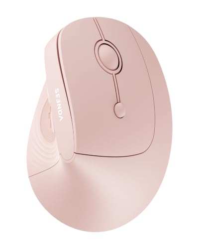 Image of seenda Ergonomic Wireless Mouse, MOU200 Vertical Bluetooth Mouse with 2.4G USB Receiver, Dual Bluetooth, Quiet Clicks, 52 Grip, 3-Level DPI, 116g Right Hand Mouse for Laptop PC Mac Android,Light Pink