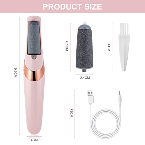 Aoowu Electric Foot File, Usb Rechargeable Feet Callus Remover With 2 Speed Of Replacement Rollers & Led Lights, Professional Hard Skin Remover Foot Care Tools For Cracked Heels Calluses & Dead Skin #TOP6