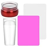 tuto tampon nail art [Paquete incluido] -2 set nail art stamper kit, disfruta de la diversión y la creatividad de hacerlo tu mismo nail art stamper. TAMAÑO: KIT 1-Estampadora de mango de metal rojo: 3,5 CM de diámetro de la cabeza de la estampadora, raspadores de uñas: 5 * 7 cm / 1,97 * 2,76 pulgadas; KIT 2-estampadora de silicona cilíndrica: 2,8 cm / 1,1 pulgadas de diámetro de la cabeza de la estampadora + raspadores de uñas: 5,2 * 8,2 cm / 2,05 * 3,22 pulgadas