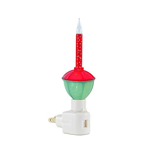 Novelty Lights Traditional Bubble Night Light 1 Red with Silver Glitter Bubble Night Light (120 V Outlet 1 Pack)