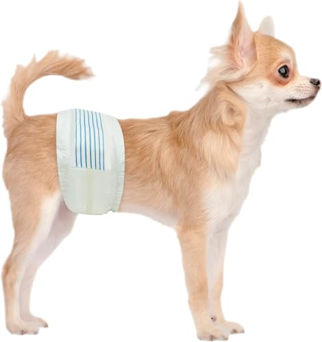 Image of BV Dog Diapers Male X-Small (Waist 9-14 in) Super Absorbent - 50 Count Disposable - Doggie Diapers with Wetness Indicator - Adjustable Male Dog Wraps - Ideal for Incontinence /Training (Pack of 8)