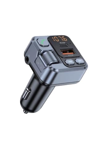 Şarj Cihazı, Bluetooth 5.3 FM Transmitter Araç Çakmaklık PD 20W Type-C USB Hızlı Şarj AUX Eller Serbest Konuşma Dijital Voltaj Göstergeli