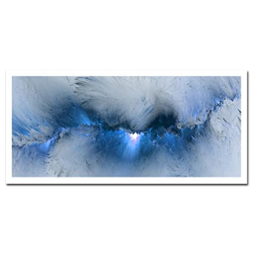 Peinture murale abstrait nuage gris jaune rouge | Solution déco salon 40x80