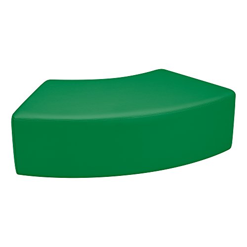 Image of Sprogs 12 inch H Structured S-Curve Stool -Flexible Modular Collaborative Soft Seating for Office, Home, Lounge and School Classrooms with Durable Frame & Set of 6 inch Legs Add-on -Green