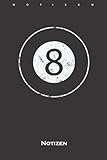  Billard schwarze Kugel Notizbuch: Punkteraster Notizbuch für Fans des Präzisionssports mit dem Spielstock