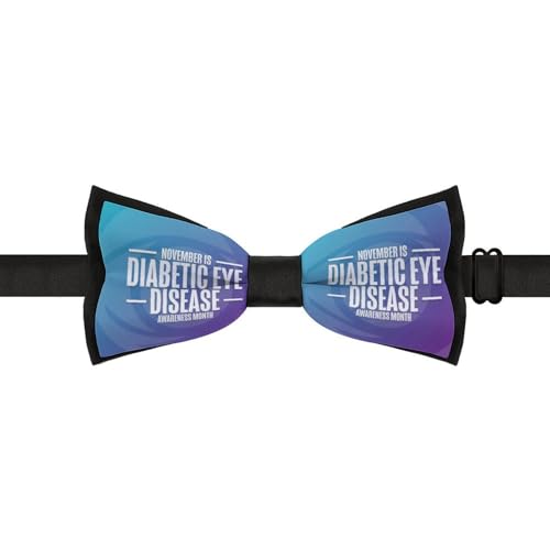 GoasNei Diabetes Awareness Month Bow Tie for Men Adjustable Necktie Funny Tie Neck Ties for Weddings Party