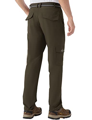 Rdruko Men's Lightweight Work Pants Waterproof Quick Dry Stertch Outdoor Hiking Climbing Nylon Pants (Brown,Us 40) #TOP3