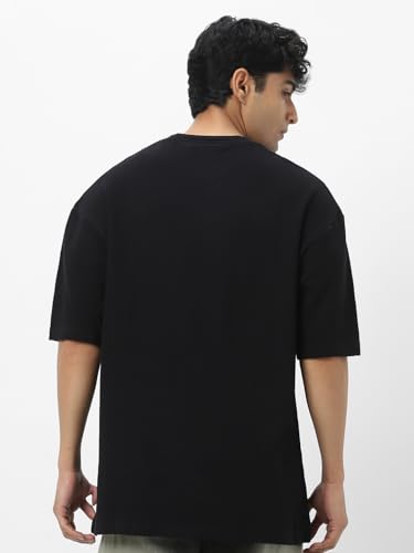 Image of Urbano Fashion Men's Solid Round Neck Oversized Half Sleeve Cotton T-Shirt