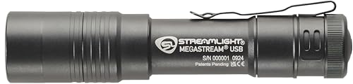 Image of Streamlight 66210 MegaStream USB 1800-Lumens Rechargeable Flashlight | 1800-Lumen 26000-Candela High-Output Flashlight with USB-C Cable and Holster, Black