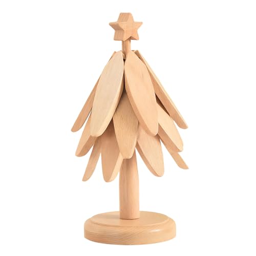 Yongmcxhhj Posavasos de madera en forma de árbol - Resistente al calor plegable con forma de árbol de madera bajo , protección para macetas calientes de Navidad - para casa, cocina, restaurante