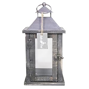 INNA-Glas Lantaarn Rustiek KINTANA, antiek-zwart, 15x15x30 cm – Windlicht glas