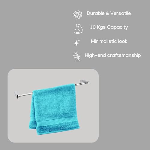Image of Force 24-Inch Stainless Steel Towel Bar | Heavy-Duty Wall-Mounted Towel Rod | Premium Towel Hanger for Bathroom, Kitchen & Home Organization | Rust-Proof & Corrosion-Resistant