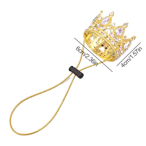 Corona para mascota ajustable con piedras brillantes miniatura 7