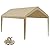GOTRUTH 12x20 Canopy Replacement Cover, Carport Replacement Canopy Top Cover for 12' x 20' Frame, 800D Heavy Duty Waterproof UV Protected Car Canopy with Ball Bungees (Frame is not Included) (Beige)