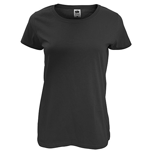 Fruit of the Loom Womens Original T. T-Shirt Black 12 (Manufacturer Size:Medium)