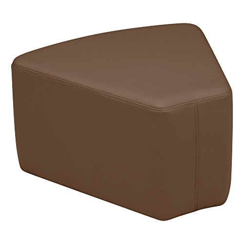 Image of Sprogs 12 inch H Structured Wedge Stool -Flexible Modular Collaborative Soft Seating for Office, Home, Lounge and School Classrooms with Durable Frame & Set of 6 inch Legs Add-on -Chocolate