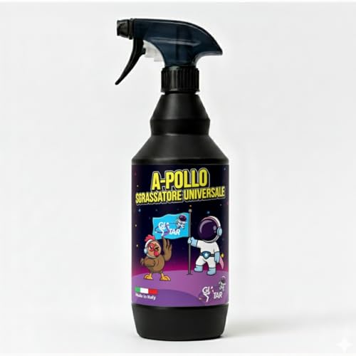 Sgrassatore Universale A-POLLO | Spray Sgrassatore Pronto all’Uso per Ceramica e Acciaio Inox, Cucina e Bagno, Piani Cottura ed Elettrodomestici | Sgrassatore Potente – 750 ml (1, 750 ml)