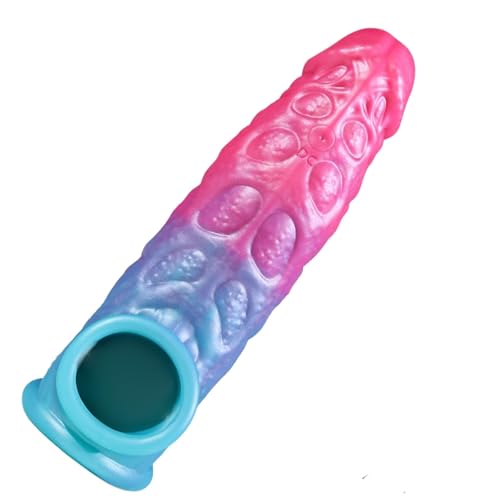 2025 Upgraded New Handheld Enhanced Penisen Largement Tool Extendors Sleeve 7.5 inch, 45% Girth Enhancer & 10 Vibration Modes NYW72 (Pink and Blue)