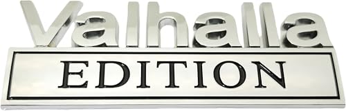 Image of 2pcs Valhalla Edition Metal Car Truck Bumper Emblem 3D Badge Sticker Decal (Silver Black)