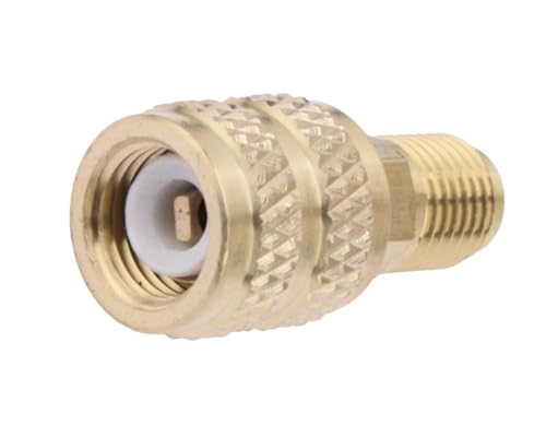 2 piezas de adaptador de latón para aire acondicionado R32 a R410a, conexión hembra 5/16" y macho 1/4" SAE miniatura 3