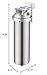 Amwater NSF/ANSI 42 Stainless Steel Whole House Water Filter Housing, 10