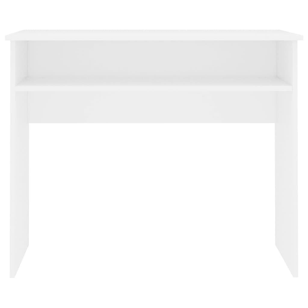 Escritorio blanco 90 x 50 x 74 cm, moderno escritorio para ordenador de madera con compartimento para oficina en casa, habitación juvenil y espacios pequeños, fácil de limpiar