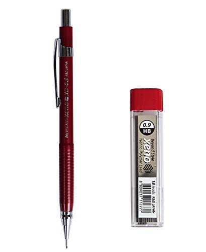 Crayon porte-mines 0,9 mm avec recharges de mines HB pour dessin industriel et écriture