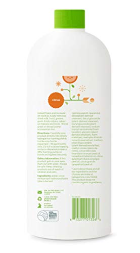 Babyganics Foaming Dish & Bottle Soap, Citrus, Plant-Derived Cleaning Power, Removes Dried Milk, 32Fl Oz (2 Pack), Packaging May Vary #TOP1
