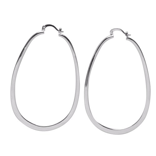 Vktech 925 Sterling Silver Hoop Earring Fine Fashion Silver Flat U-shaped Earrings (Silver)