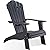 Psilvam Adirondack Chair, Oversized Poly Lumber Fire Pit Chair with Cup Holder, 350Lbs Support Patio Chairs for Garden, Weather Resistant Outdoors Seating, Relaxing Gift for Father & Mother (Black)