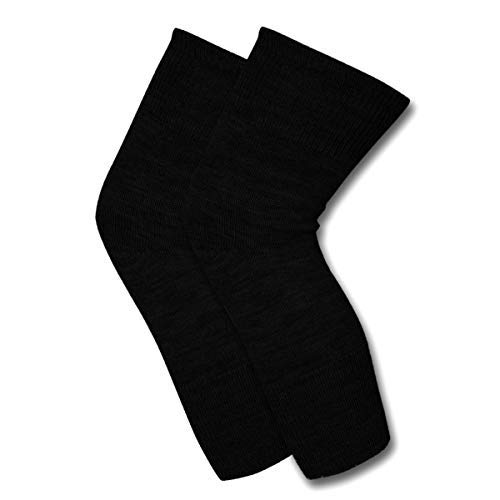 TENDSY Women Winter Woolen Thermal Leg Warmers - Knee High Footless Socks - Cold Weather Protection, Soft Knitted Knee Caps & Warmers (Black, Brown, Beige) (1, Black) - Image 4 thumbnail
