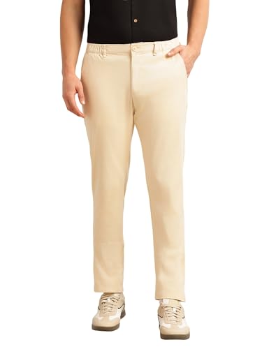 Image of Thomas Scott Men's | Straight Fit | Mid-Rise | Solid | 4 Pockets | Woven | Chinos Trouser