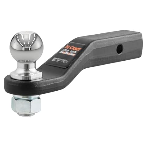 CURT 45331 Trailer Hitch Mount with 2-5/16-Inch Ball & Pin, Fits 2-Inch Receiver, 17,000 lbs, 2-In Drop Cover