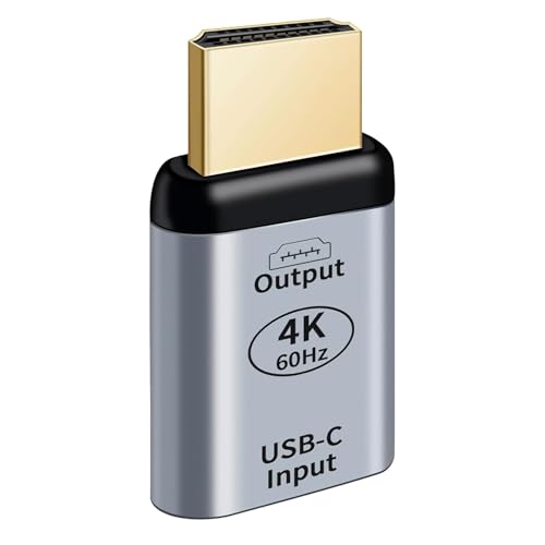 Kioylmo Convertidor USB-C Tipo C Hembra a HDMI Macho, Adaptador USB C Hembra a HDMI Fregadero 4K@60Hz, para Monitor, TV, Tableta, Teléfono y Portátil, Transmisión Suave, Pantalla de Alta Definición